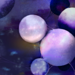 <p>Borg archaea inspired art. (Credit: Jenny Nuss/Berkeley Lab)</p>
