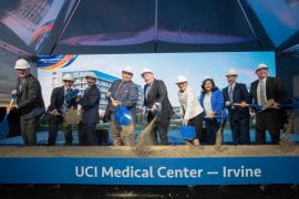 <p>Dignitaries take the traditional first shovel dig. Steve Zylius/UCI</p>
