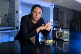 <p>Iryna Zenyuk, UCI associate professor of chemical and biomolecular engineering and mechanical and aerospace engineering, as well as associate director of the campus’s National Fuel Cell Research Center, is a Ukrainian American renewable energy expert who has launched an initiative to aid Ukrainian scholars facing danger and displacement. Steve Zylius / UCI</p>

