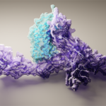 <p>Researchers used artificial intelligence to generate hundreds of new protein structures, including this 3D view of human interleukin-12 bound to its receptor. (Photo credit: Ian Haydon)</p>
