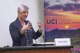<p>In this episode of the UCI Podcast, Candace Burton, an associate professor of nursing, discusses how the ongoing COVID-19 pandemic is heaping trauma on nurses. Photo courtesy of UCI Initiative to End Family Violence</p>
