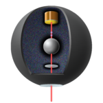<p>Artist’s illustration of a cavity atomic interferometer. (Credit: Simca Bouma<br />
/UC Berkeley)</p>
