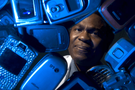 <p>“Reversing the trend of harmful greenhouse gas emissions created because of e-waste into the environment will require strategies for source reduction, including extending the useful lifetime of the electronic products, which will directly address the quantity issue,” says study co-author Oladele Ogunseitan, UCI professor of population health and disease prevention. Steve Zylius / UCI</p>

