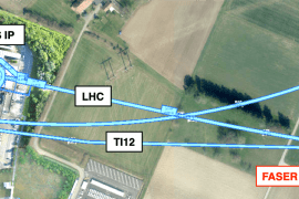 <p>The FASER experiment is situated 480 meters from the ATLAS interaction point at the Large Hadron Collider. According to Jonathan Feng, UCI Distinguished Professor of physics &#038; astronomy and co-leader of the FASER Collaboration, this is a good location for detecting neutrinos that result from particle collisions at the facility.</p>
<p>Photo courtesy of CERN</p>
