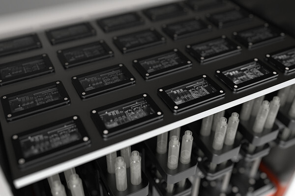 Closeup of organ-on-a-chip incubator