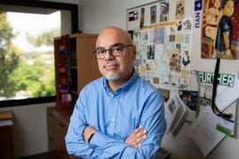 <p>In this episode of the UCI Podcast, Héctor Tobar, associate professor of<br />
Chicano/Latino studies, discusses the many Latino cultures of America that he visited during a 9,000-mile road trip he embarked on for a story he published in Harper&#8217;s Magazine. Steve Zylius/UCI</p>
