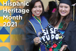 <p>“Yes, it WAS possible” is emblazoned on the mortarboard of a student participating in a pre-COVID-19 Nuestra Graduación, a bilingual ceremony that celebrates the achievements of UCI’s Latino grads.</p>
