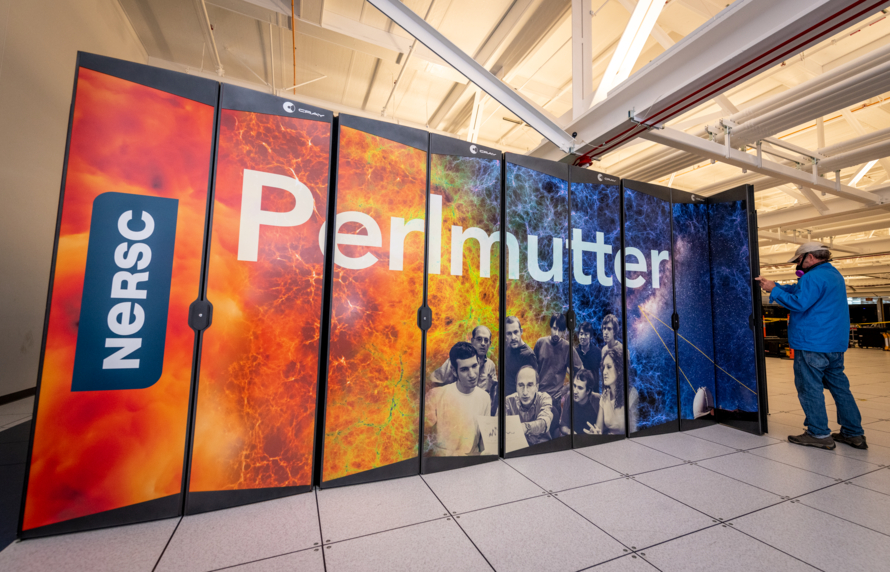 <p>Many of the calculations for the Materials Project are performed on supercomputers at Berkeley Lab’s National Energy Research Scientific Computing Center. (Credit: Thor Swift/Berkeley Lab)</p>
