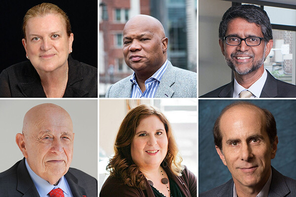 Headshots of six people, in a grid, two rows of three. 