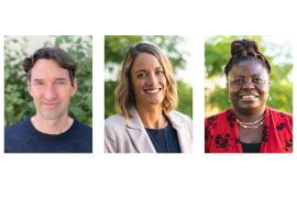 <p>Co-principal investigators on UCI’s CLIMATE Justice project, which has received a $7.5 million grant from the National Science Foundation, are (from left) Kathleen Johnson, associate professor of Earth system science; Steve Allison, professor of ecology and evolutionary biology; Elizabeth Crook, associate professor of teaching in Earth system science; Benis Egoh, assistant professor of Earth system science; and Kim Fortun, professor of anthropology. UCI</p>
