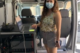 <p>Cindy Yañez, a Ph.D. student in UCI’s Department of Earth System Science, spent some of the COVID-19 pandemic in a mobile atmospheric science lab to measure carbon dioxide emissions on Southern California freeways. The results of her work are the subject of a paper published in the journal AGU Advances. UCI </p>
